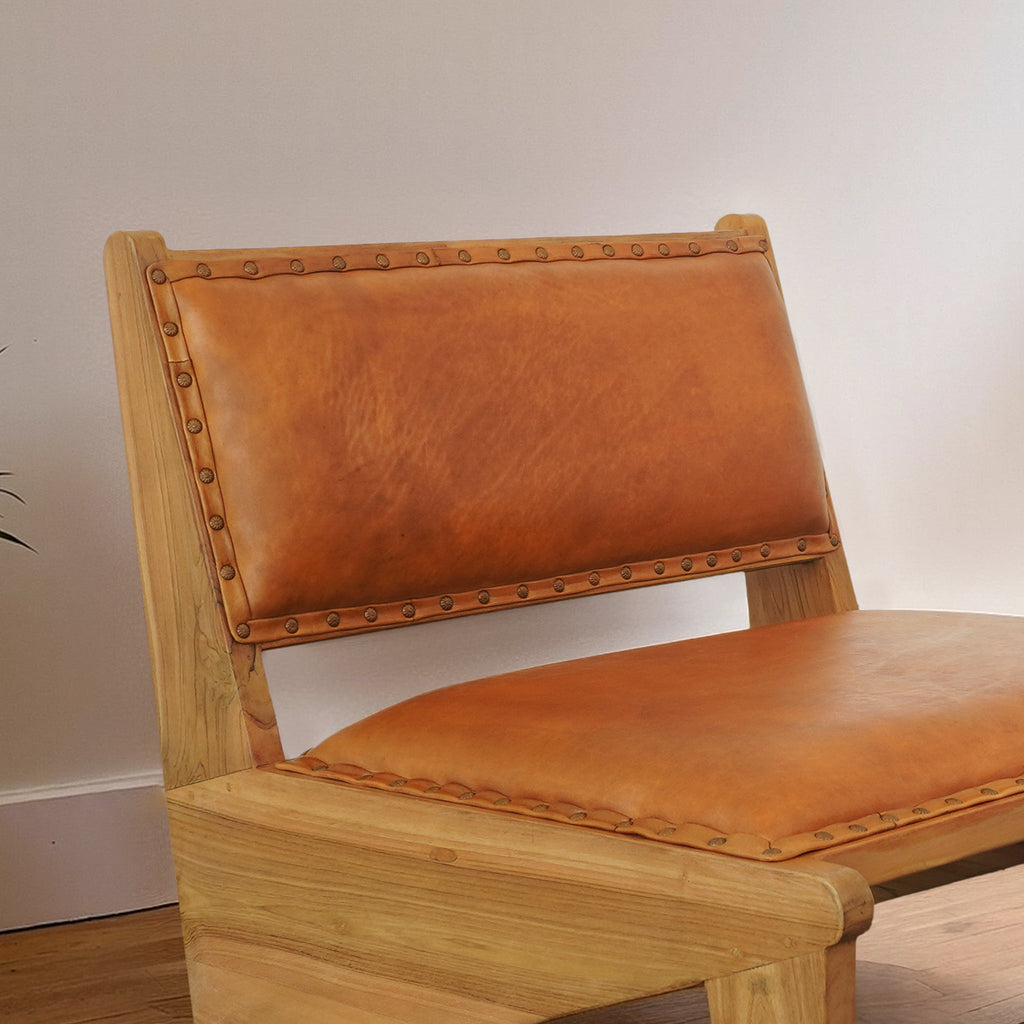 Falcon Tan Leather Lounge Chair