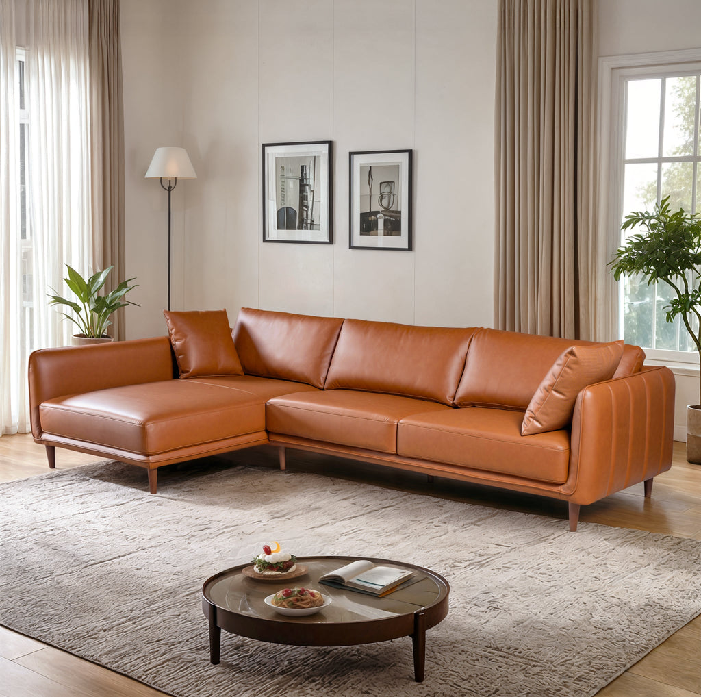 Harlow Vegan Leather Sectional Sofa