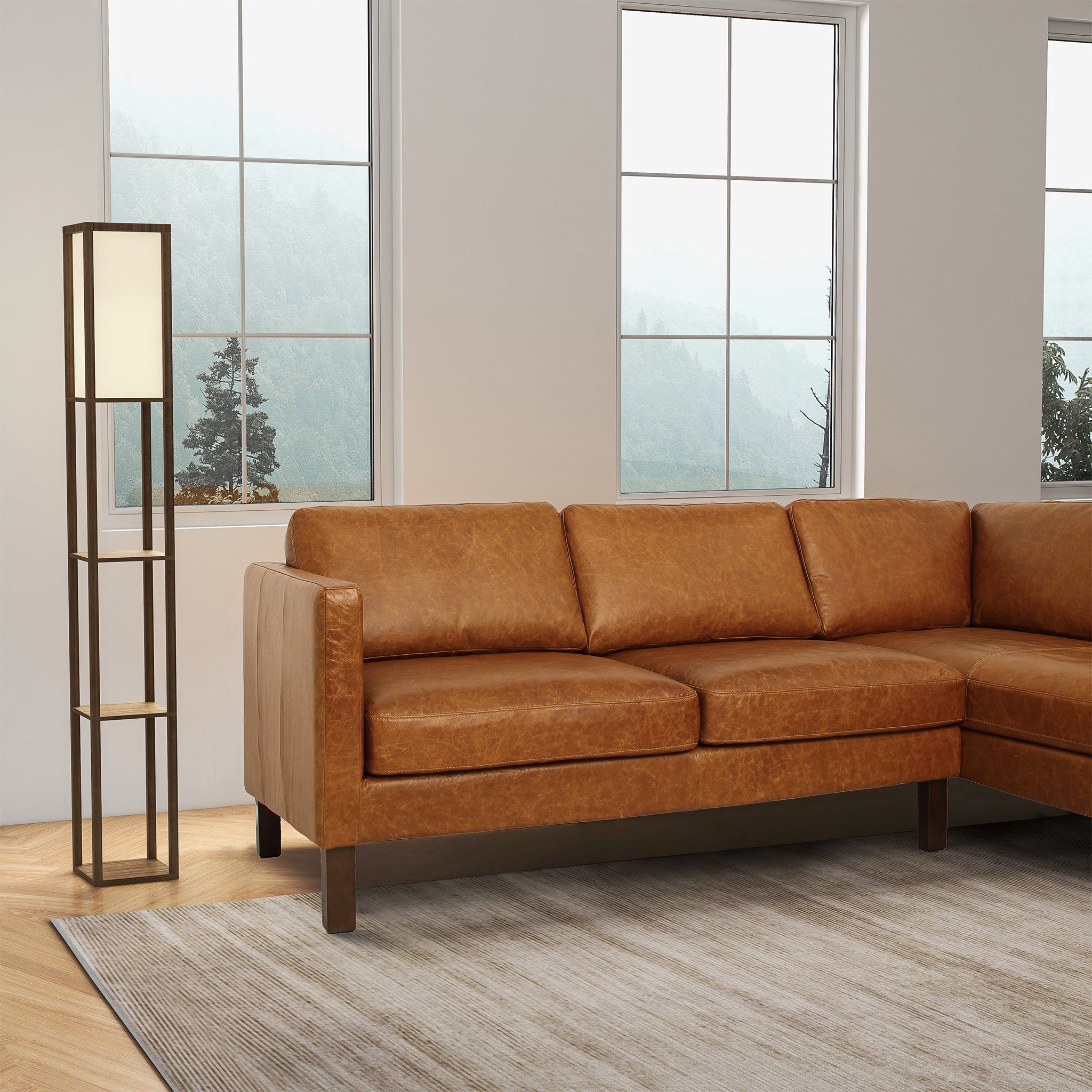 Shelby Leather Sectional Sofa