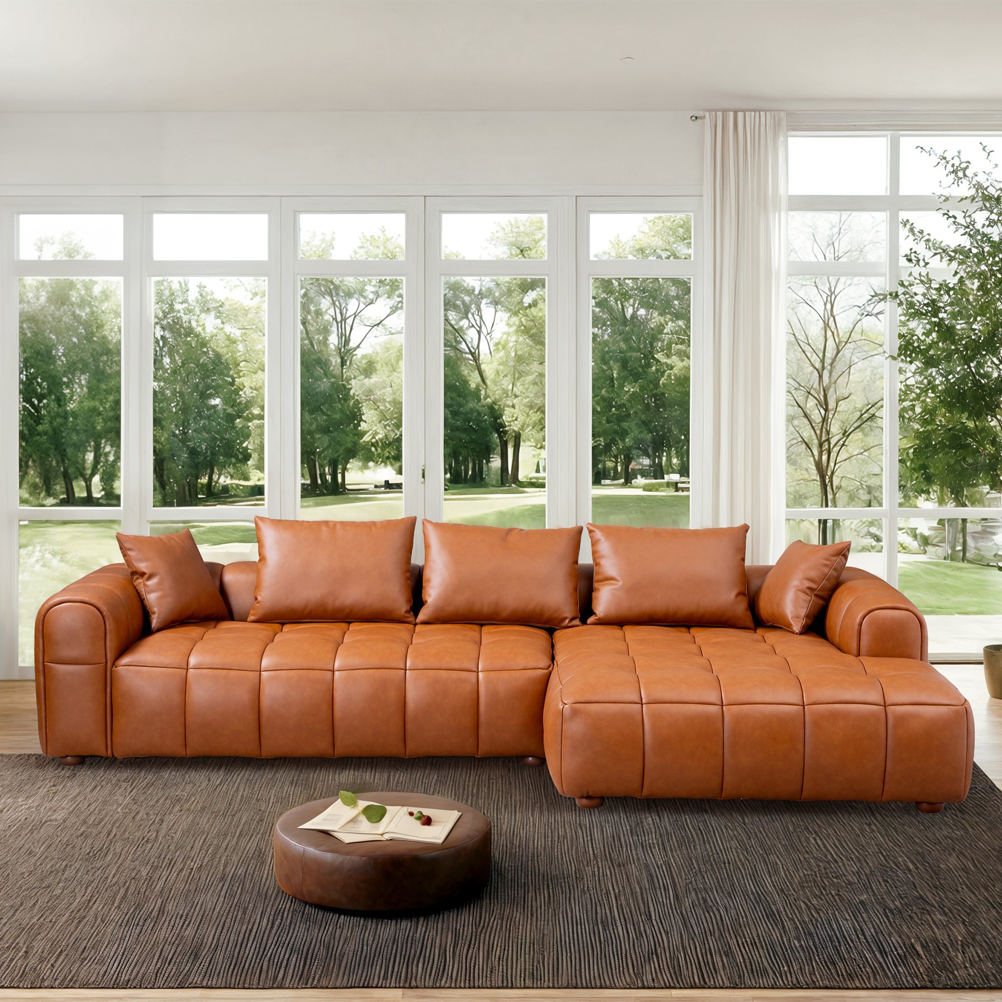 Sofia Composite Leather Sectional Sofa